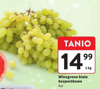 Winogrono białe bezpestkowe promocja w Intermarche