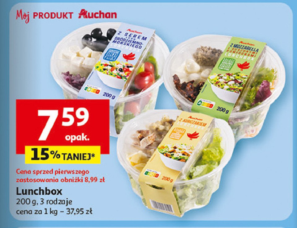 Lunchbox z serem typu śródziemno-morskiego Auchan promocja w Auchan