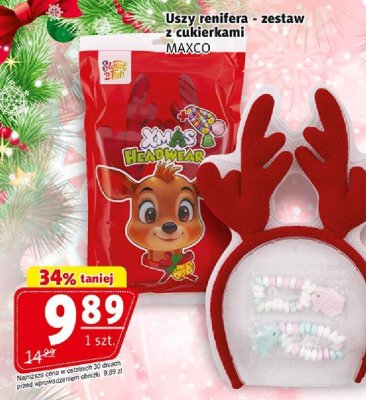 Uszy renifera - zestaw z cukierkami MAXCO promocja w Prim Market