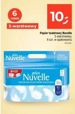 Papier toaletowy Nuvelle 3-warstwowy 6 szt. w opakowaniu promocja w Dealz