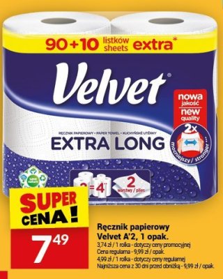 Ręcznik papierowy Velvet A2, 1 opak. promocja w Twój Market