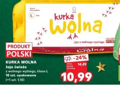 Jaja KURKA WOLNA Jaja świeże z wolnego wybiegu, klasa L 10 szt. promocja w Kaufland