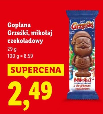 Czekolada Goplana Grzeski, mikołaj czekoladowy promocja w Lidl