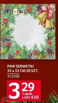 Serwetki papierowe 33 x 33 cm 20 szt. promocja w Selgros