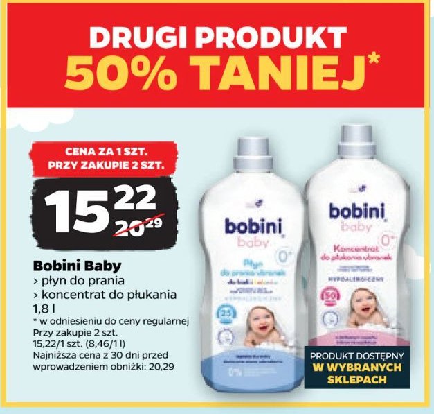 Koncentrat do płukania ubranek niemowlęcych i dziecięcych Bobini baby promocja