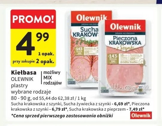Kiełbasa krakowska sucha Olewnik promocja