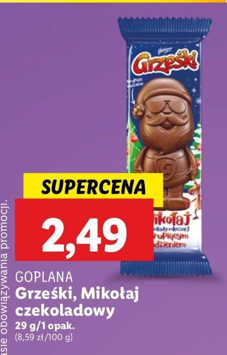 Figurka czekoladowa mikołaj Grześki promocja