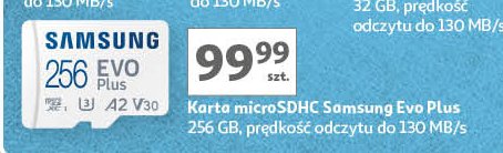 Karta pamięci evo plus microsdxc 256 Samsung promocja