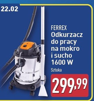 Odkurzacz do pracy na mokro i sucho 1600 w Ferrex promocja w Aldi