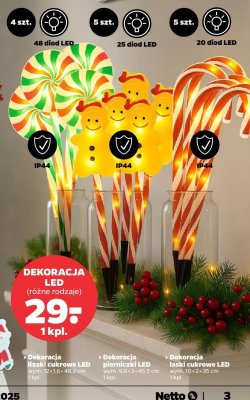Dekoracja laski cukrowe LED  promocja w Netto