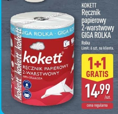 Ręcznik papierowy dwuwarstwowy GIGA ROLKA KOKETT promocja w Aldi