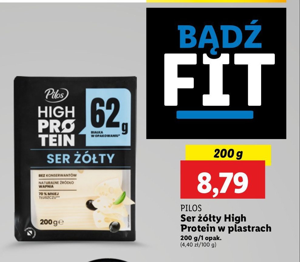 Ser żółty wysokobiałkowy PILOS HIGH PROTEIN promocja