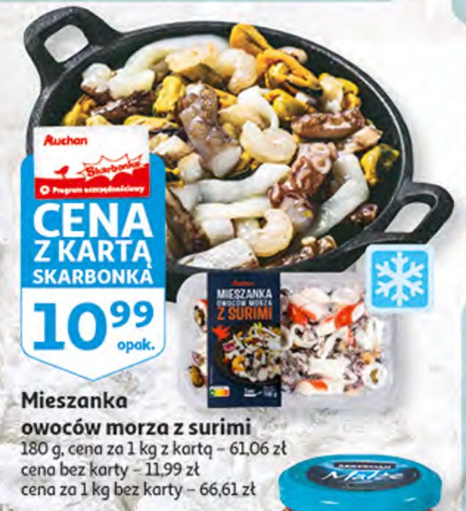 Mieszanka owoców morza z surimi Auchan różnorodne (logo czerwone) promocja