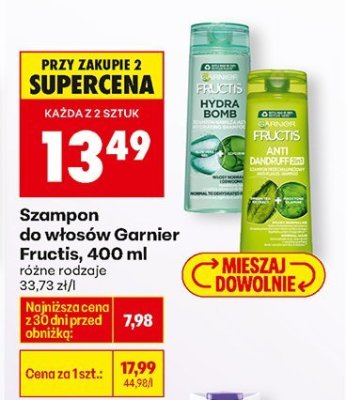 Szampon do włosów Garnier Fructis, 400 ml różne rodzaje promocja w Biedronka