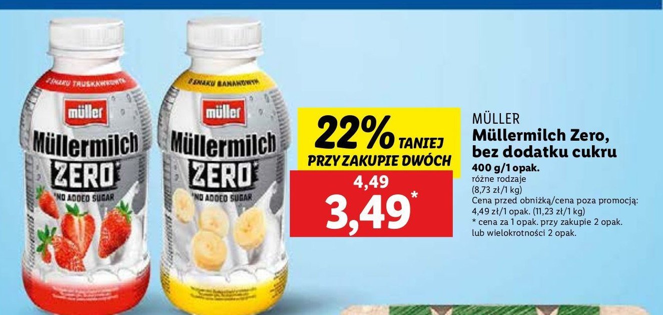 Napój mleczny bananowy MULLERMILCH ZERO promocja