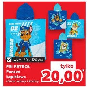 Ponczo kąpielowe z kapturem psi patrol promocja