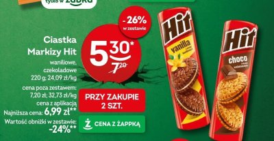 Ciastka Markizy Hit waniliowe, czekoladowe promocja w Żabka
