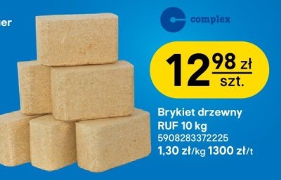 Brykiet drzewny RUF 10 kg Complax promocja w Castorama