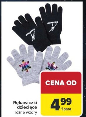 Rękawiczki dziecięce różne wzory promocja w Carrefour