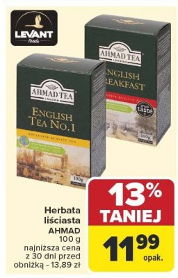 Herbata liściasta Ahmad różne rodzaje promocja w Carrefour