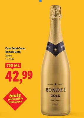 Wino Cava Semi-Seco 750 ml Rondel Gold promocja