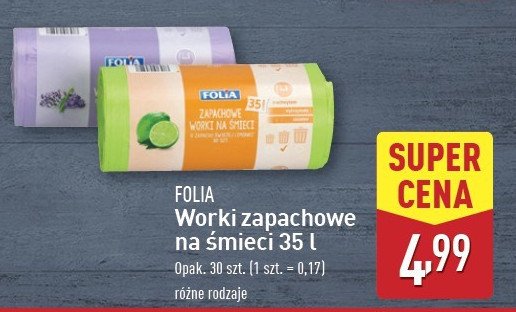 Worki na śmieci 35 l lawenda Folia promocja w Aldi