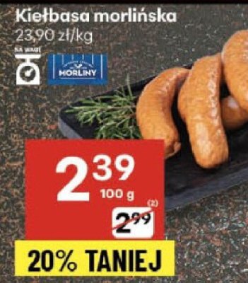 Kiełbasa morlińska promocja w Delikatesy Centrum