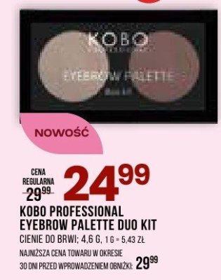 Paleta cieni Kobo Professional Eyebrow Palette Duo Kit promocja w Drogerie Natura