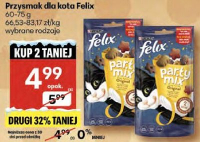 Przysmak dla kota Felix promocja w Delikatesy Centrum