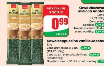 Kawa cappuccino vanilla promocja w Dino