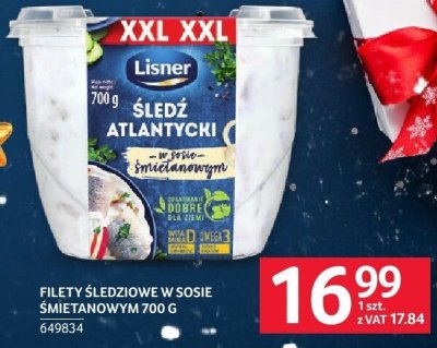 Filety śledziowe w sosie śmietanowym Lisner 700g promocja w Selgros