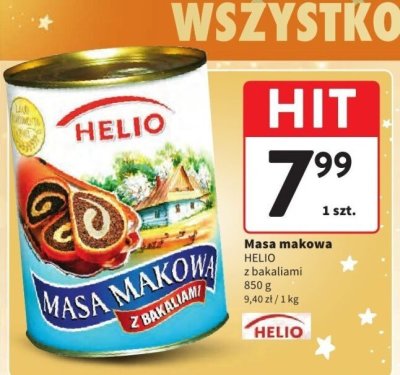 Masa makowa HELIO z bakaliami promocja w Intermarche