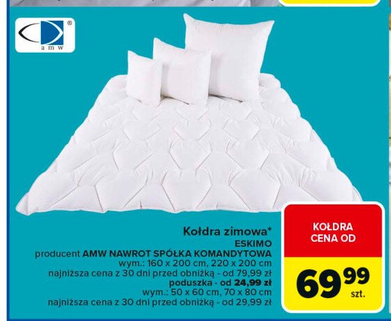 Poduszka eskimo 70 x 80 cm Amw promocja w Carrefour