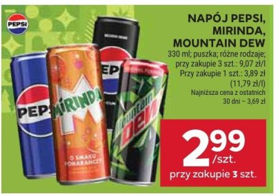 Napój Pepsi, Mirinda, Mountain Dew promocja w Stokrotka