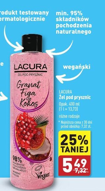 Żel pod prysznic granat figa kokos Lacura promocja