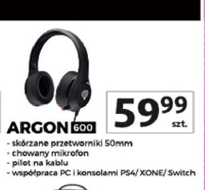 Słuchawki argon 600 Genesis promocja w Auchan