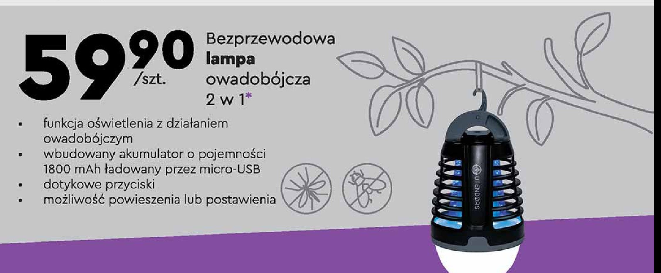 Lampa owadobójcza 2w1 Utendors promocja