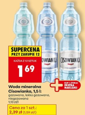 Woda mineralna gazowana, 1,5 l promocja w Biedronka