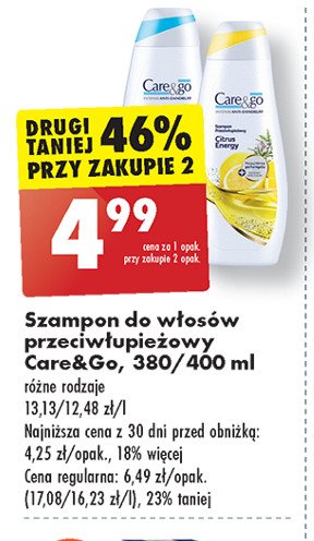 Szampon przeciwłupieżowy 2 w 1 classic Care&go promocja