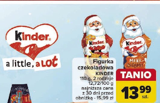 Mikołaj z czekolady milky caramel Kinder promocja w Carrefour