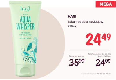 Balsam do ciała Aqua Whisper, nawilżający promocja w Rossmann