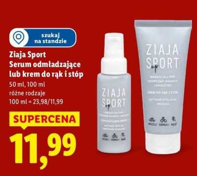 Ziaja Sport Serum odmładzające lub krem do rąk i stóp promocja w Lidl