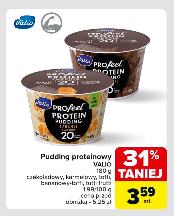 Pudding proteinowy karmel-banan Valio profeel promocja