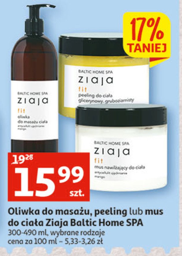 Oliwka do masażu Ziaja baltic home spa fit promocja