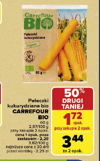 Pałeczki kukurydziane Carrefour bio promocja