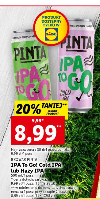Piwo Pinta ipa to go cold ipa promocja
