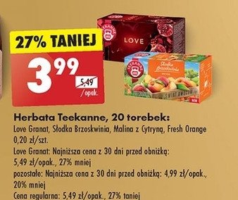 Herbata raspberry Teekanne world of fruits promocja