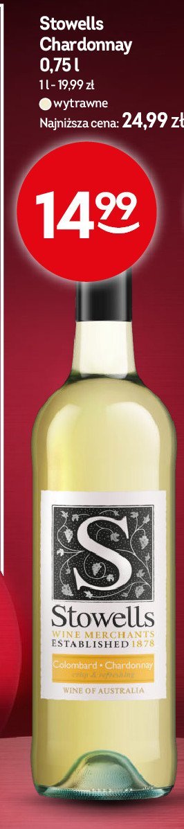 Wino Stowells chardonnay promocja w Żabka