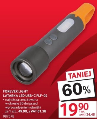 Latarka LED USB-C FOREVER LIGHT FLF-02 promocja w Selgros