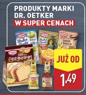 Budyń makaroniki pistacjowe Dr. oetker słodka chwila promocja w Aldi